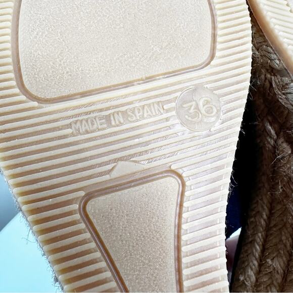 Viscata Calella Wedge Sandals Womens 36 Navy Blue Slingback Espadrilles - Picture 7 of 13